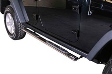 Schwellerrohre oval mit Tritt für JEEP Wrangler JK 5 Türer 2011> Edelstahl mit T