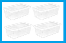 Sterilite 6qt Clear Storage Shoe Box Container 4.6"H X 8"W X 13"D Stackable 4PK