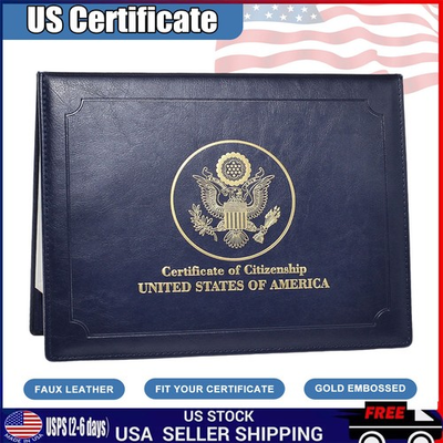 #ad #ad US Citizenship Certificate Holder Naturalization Padded Leatherette Cover $9.88