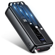 Portable Charger,10000/20000mAh Power Bank Built-in Cable