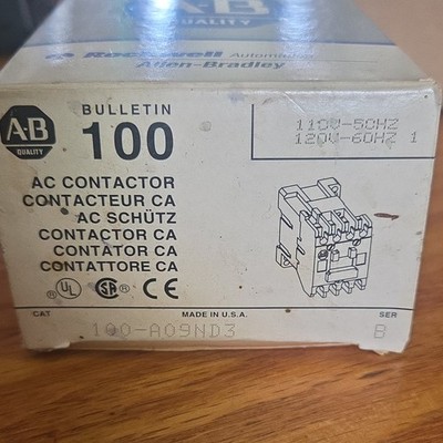 Allen-Bradley Bulletin 100 IEC Contactor 100-A09ND3 110/120V 9A 3P AC-3