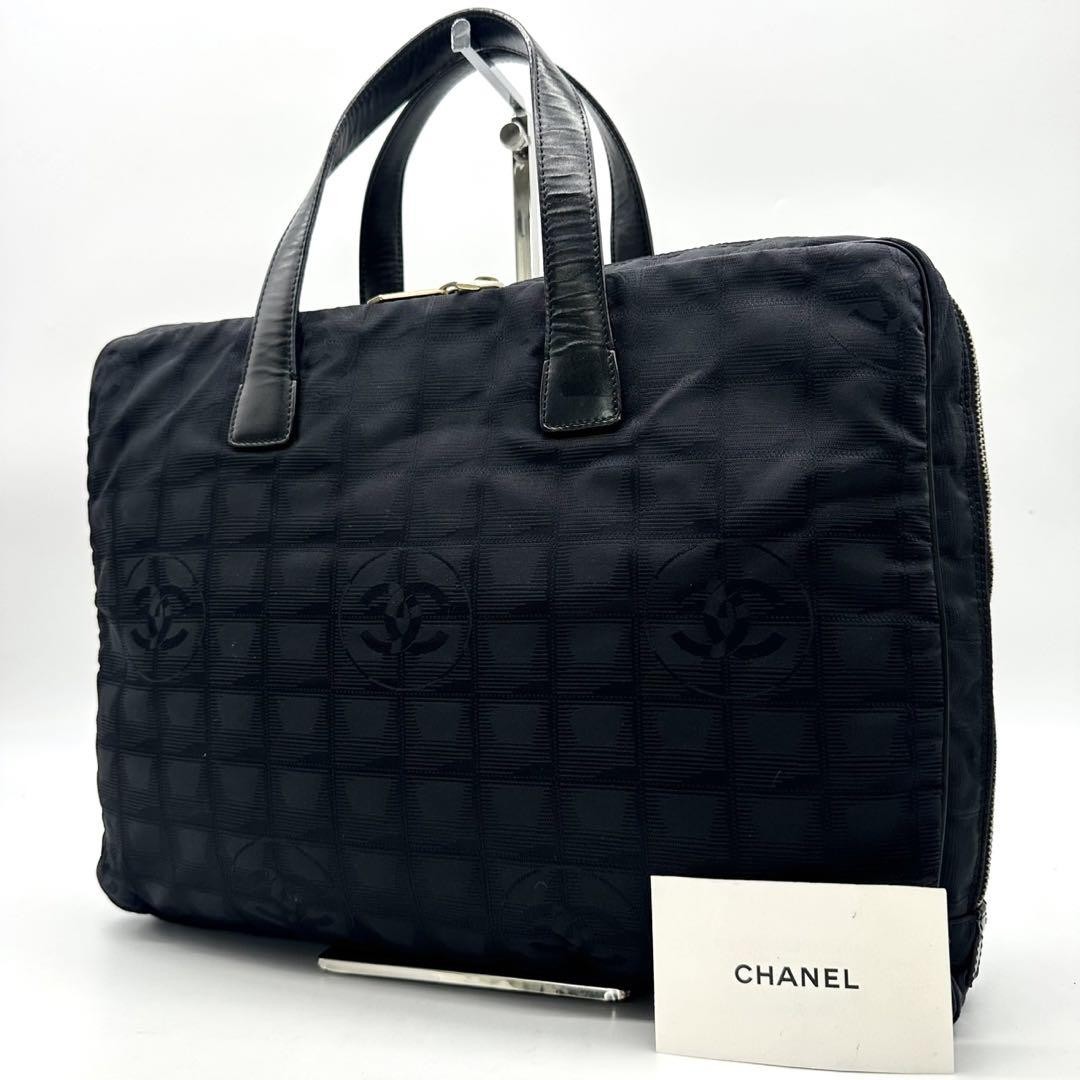 CHANEL New Travel Line Business Bag Black Coco Mark Excellent Condition