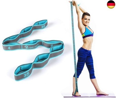 Yoga Set, Yoga Stretch Gurt mit 8 Schleifen, Waschbarer, Leicht zu Tragender