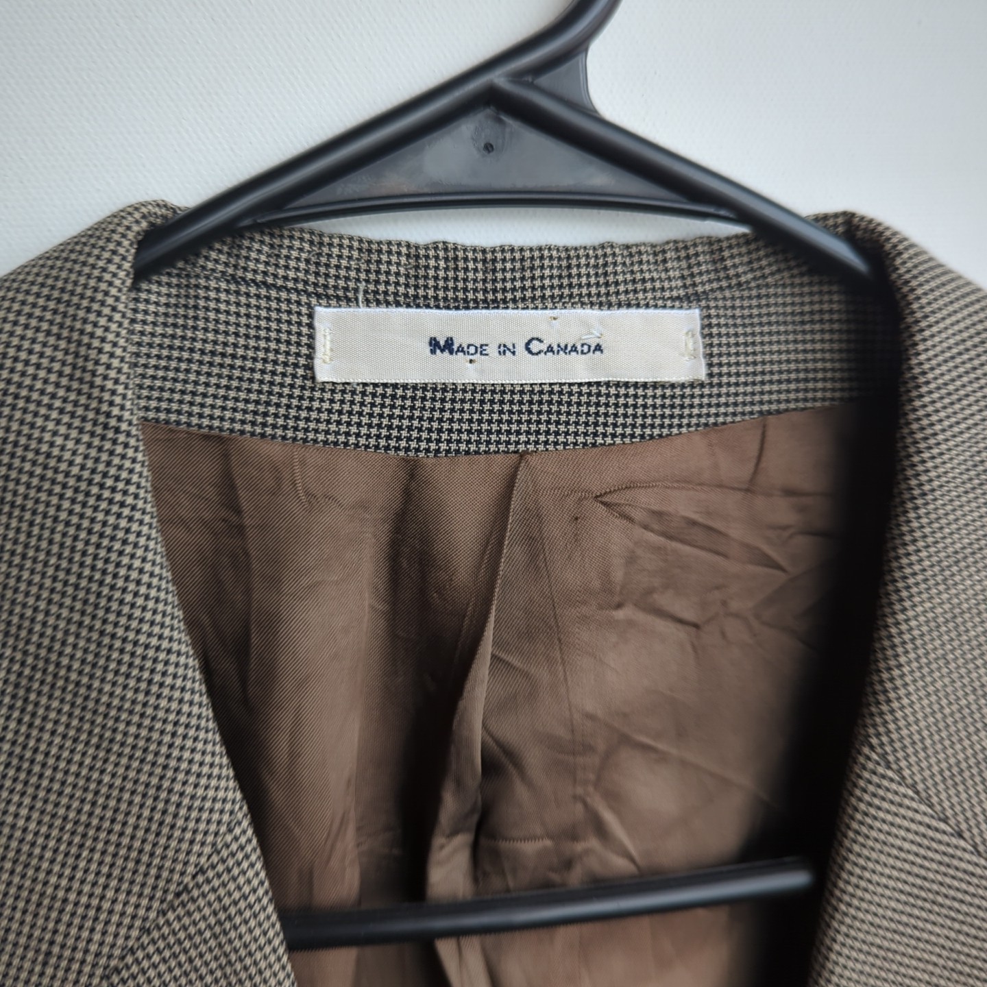 CHAPS RALPH LAUREN Vtg Brown Houndstooth BLAZER SUIT COAT JACKET Men's 42R