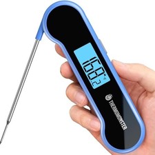Digital Meat Thermometer, Blue, 0.5 Sec Read, Waterproof, 4 Inch Probe