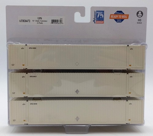 Contenedor Jindo Athearn 26672 escala HO UPS 53' (paquete de 3) | Condition: New