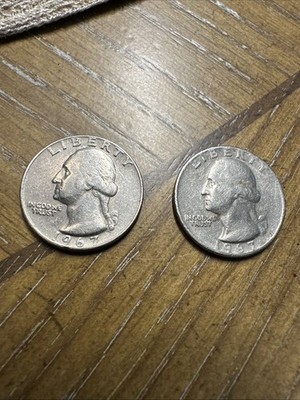 1967 Quarters Without Mint Mark  Great Condition. Selling BOTH TOGETHER.