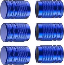 Blue Metal Valve Stem Caps 6 Pcs Universal Fit For Car Motorcyc Color Blue