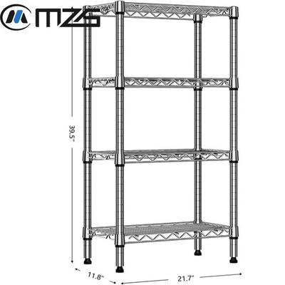 4 Shelf Wire Shelving Unit Storage Shelves Utility Metal Carbon Steel Rack 40 in
