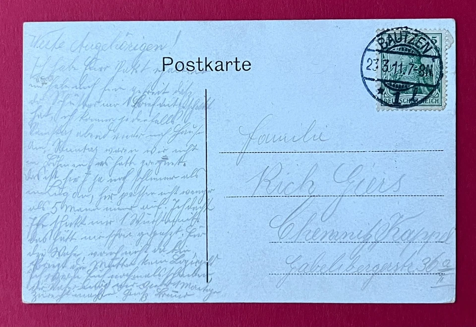 AK BAUTZEN 1911 Kornmarkt mit Reichenturm     ( 166586 - Bild 2 von 2