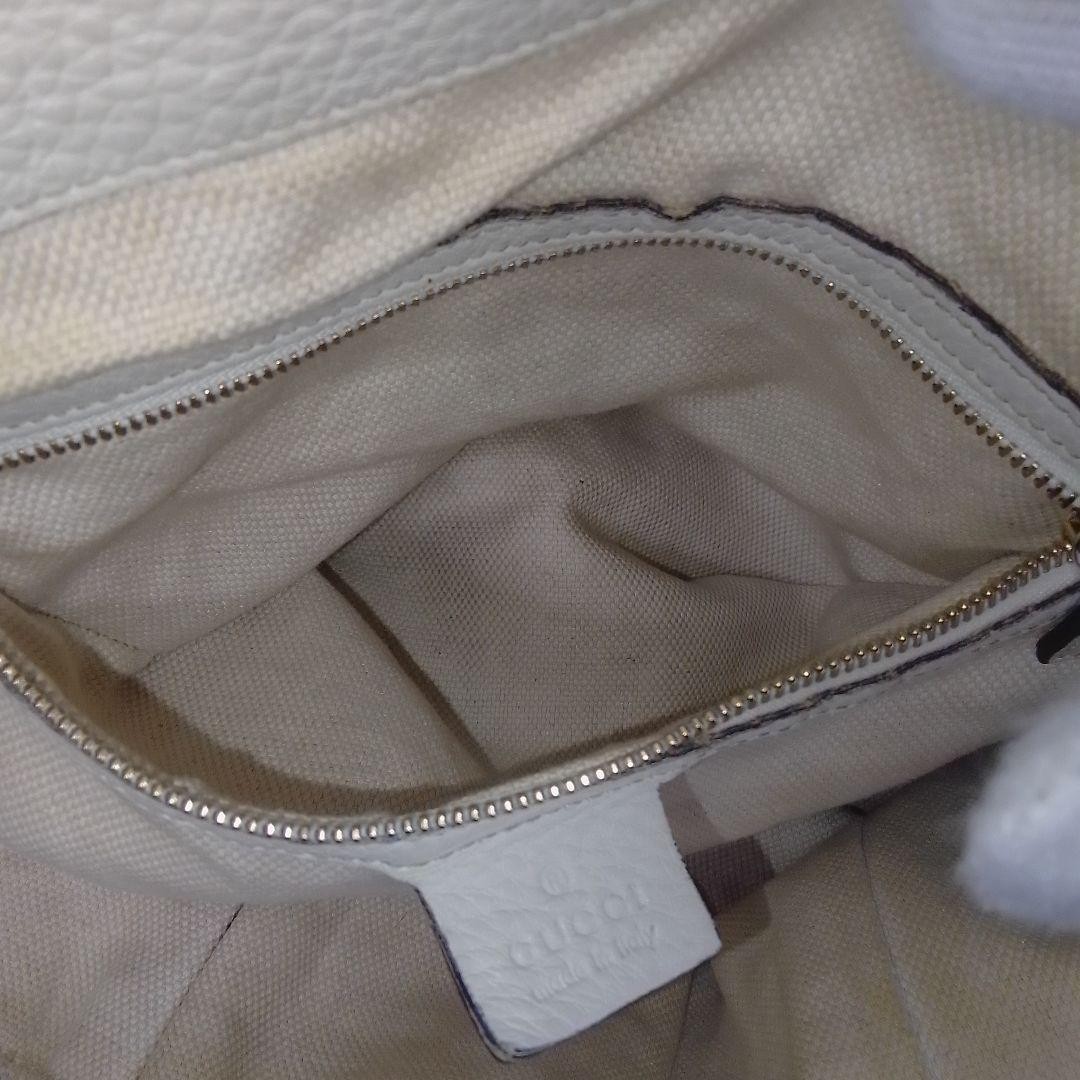 GUCCI Soho Tote Bag Leather Beige Fringe Charm Authentic B Grade thumbnail 9