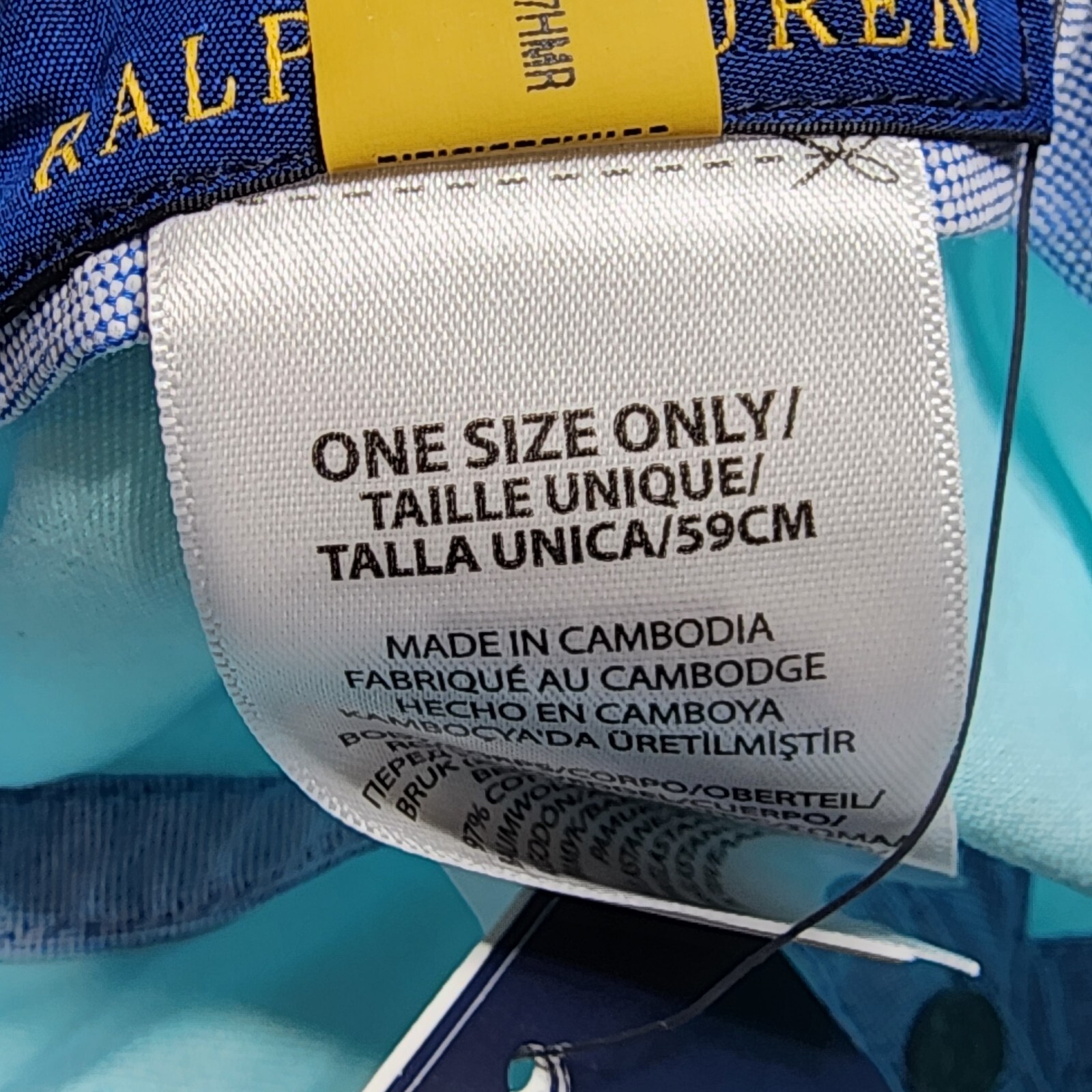 Nuovo cappello Polo Ralph Lauren uomo verde papà multi pony pelle cinturino posteriore berretto