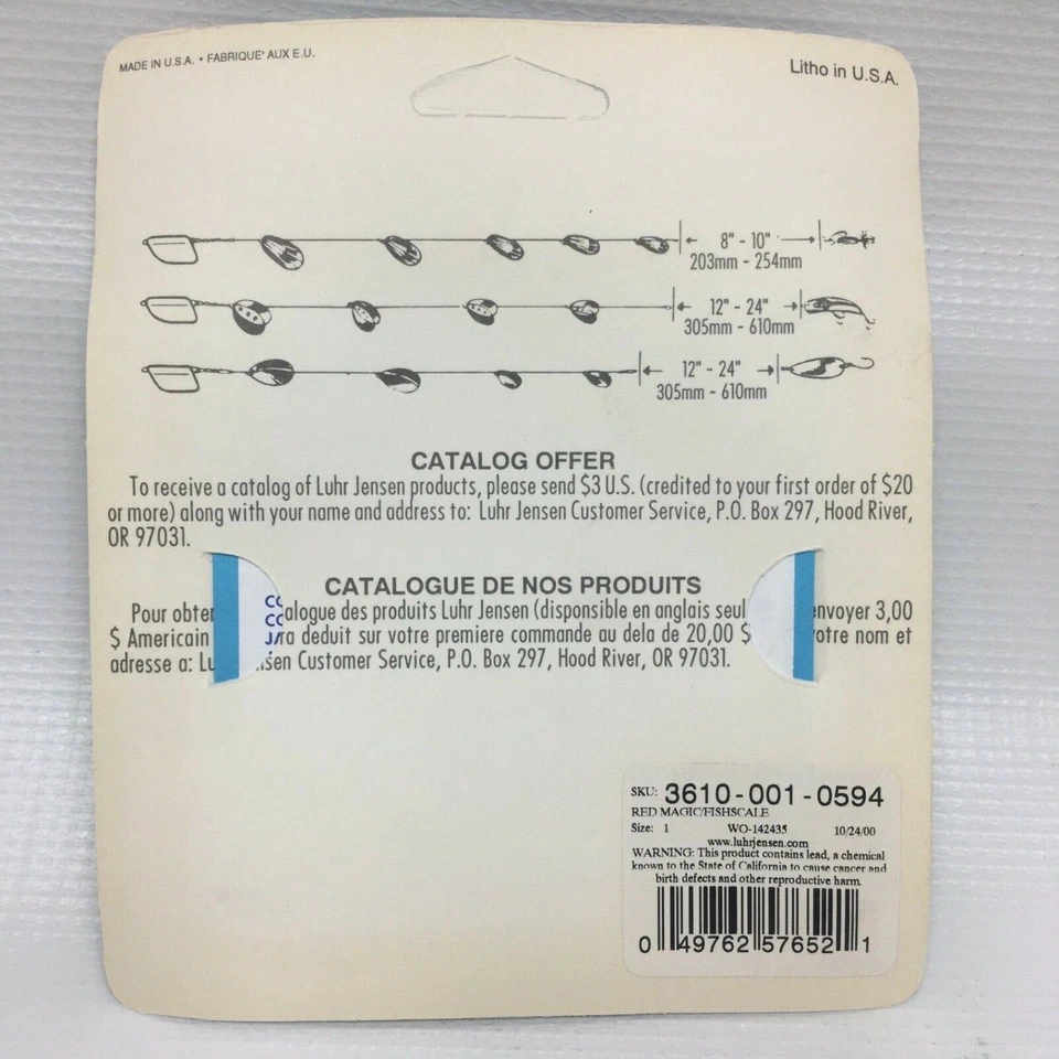 Luhr Jensen Les Davis Scalelite Flyweight Flex-I-Trolls NOS 3610-001-0594 - Image 2 of 3