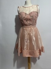miss selfridge glossy Mesh, peach/ salmon color, princess/ prom dress size 8