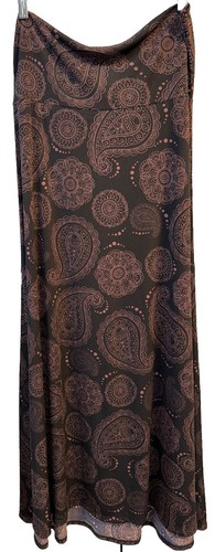 NEW LuLaRoe Large Black Brown Paisley Slinky Maxi Skirt/Strapless Dress - Picture 2 of 5