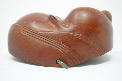 Japanese Noh Theater Mask Otafuku Style Small Vintage Original from Japan 0208D1 - Picture 3 of 12