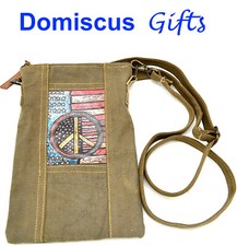 10" New AMERICAN FLAG PEACE Crossbody Bag RETRO Purse TOTE Messenger HANDBAG