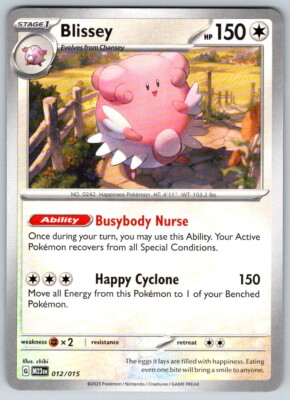 2023 POKEMON MCDONALD'S BLISSEY STAGE 1 #012/015 HP 150 | eBay