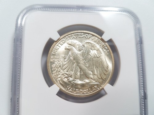 1947 D Walking Liberty Half Dollar NGC MS 64+ Struck Thru Strike Through Grease - Picture 9 of 11