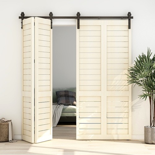 Bifold Sliding Barn Door Hardware Kit Top Mount Roller Flat Track