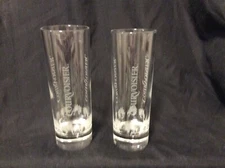 Courvoisier Highball Liquor Glass Set of 2 glasses -Etched emblams- 6 in. Q