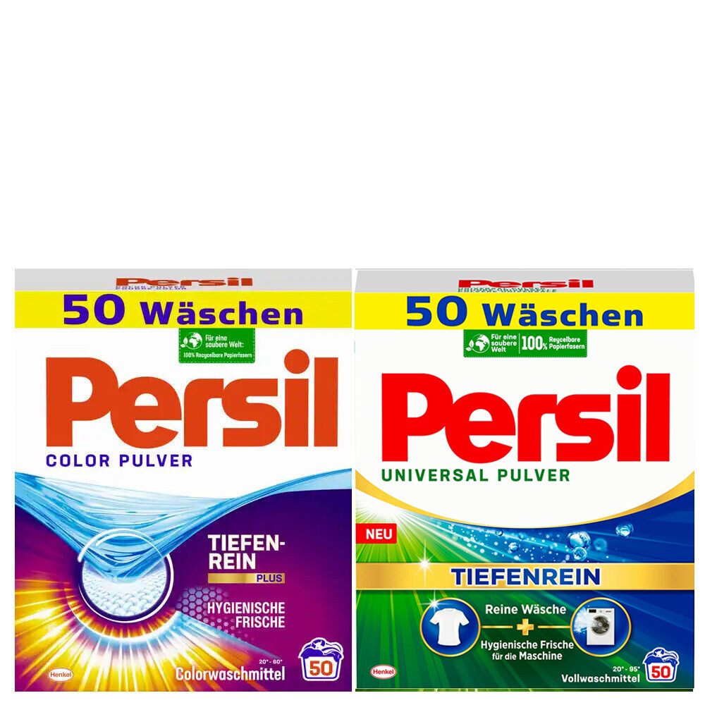 (1Kg|6,40) 2Tlg. Set Persil Waschmittel Pulver Universal + Color Pulver 100Wl