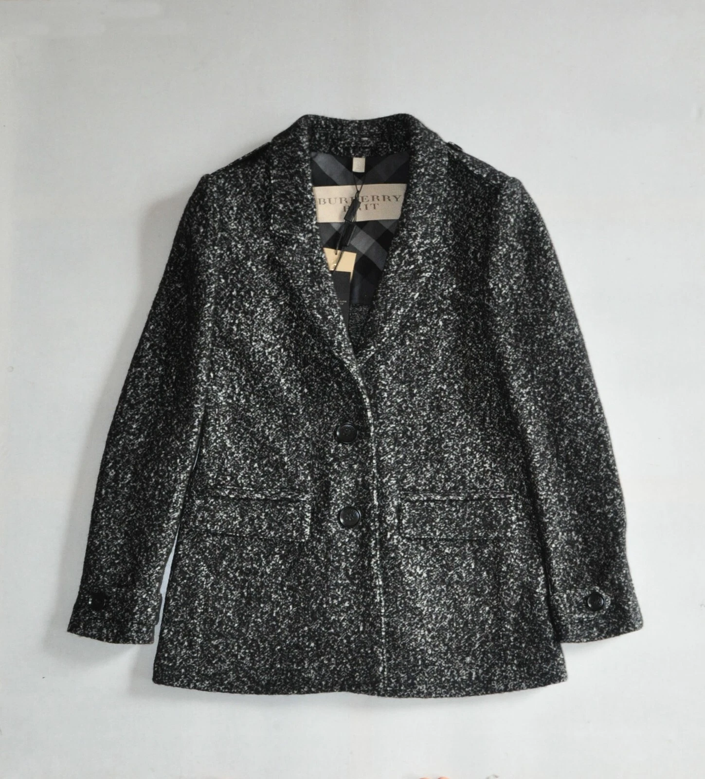Burberry — Authentic BNWT BURBERRY Wool/Cotton Coat/Jacket Womens AU10/US8/EU42 IN Charcoal