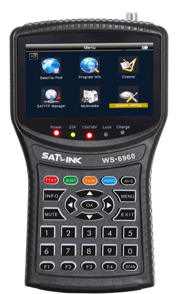 SATLINK WS-6960 DVB-S&DVB-S2 HD MPEG4 Satellite Finder Satellite Meter QPSK,8PSK - Image 2 of 4