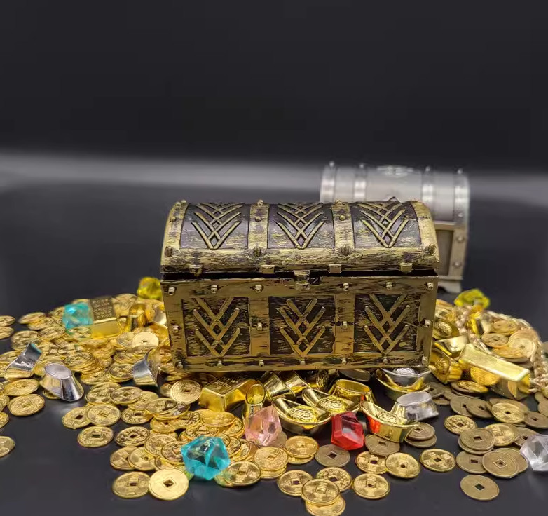 1/6 Scale Pirate Treasure Chest /Gold Coins Model for Soldier Action Figure-prop
