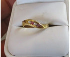 18K 750 Red Spinel Gold Band Ring Size 7.25 [R93] — photo 7