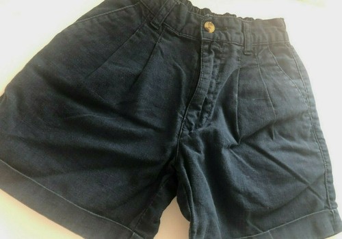 Vtg GENTLEMENS CLUB Boys 4T Navy Blue LINEN Blend Long SHORTS Elastic Toddler 4 - Picture 5 of 9
