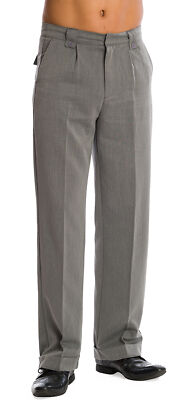 Banned «GET IN LINE» Spitzbundhose HOCHBUND Retro TROUSERS Hose Grau Rockabilly