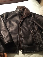 John Rocha Black Faux Leather Fur Lined Jacket Large