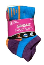 Gildan Smart Basics Cushion  Ladies No Show size 4-10 Arch Support 3 Pairs