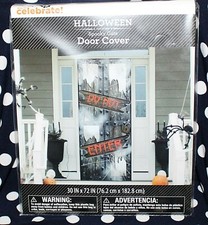 Halloween Do Not Enter Door Cover or Wall Decoration 30" X 72" Scene Setter S15