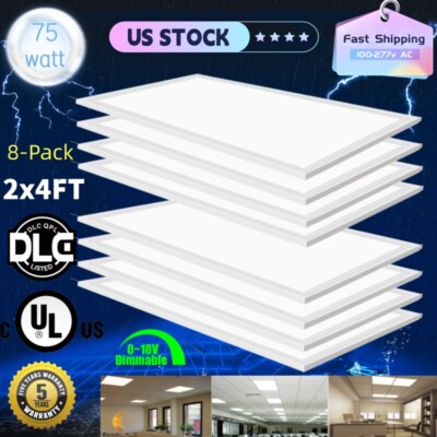 Indoor 24x48 LED Panel Light 2x4 Led Ceiling Panel Lights, 75 Watts 8400 Lumens