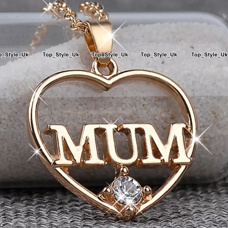 Mum Gifts Xmas Present for Mother Mummy Rose Gold Necklace for Mom