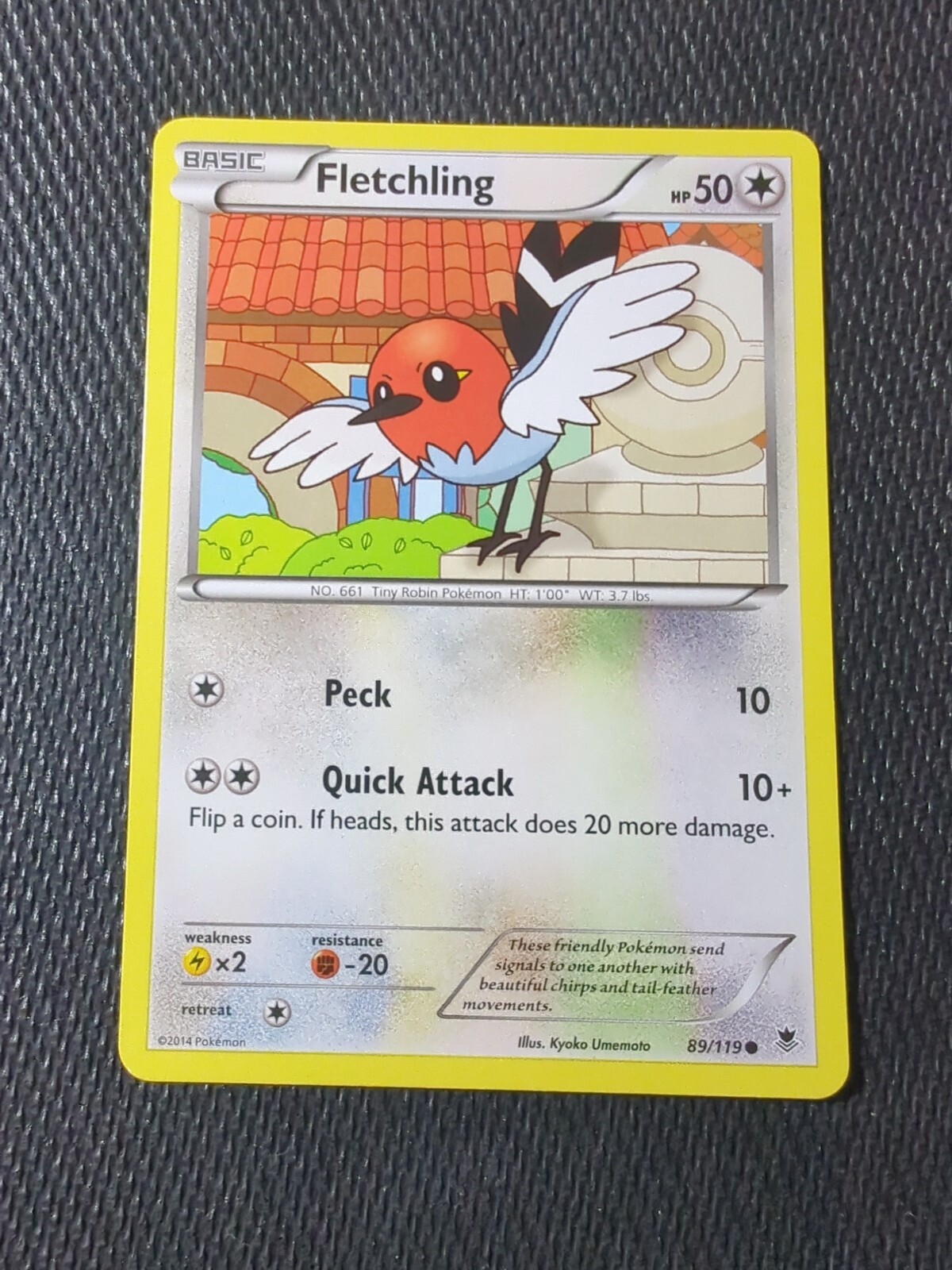 Pokémon TCG Fletchling Phantom Forces 89/119 Regular Common NM