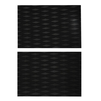 2pcs EVA Surfboard Traction Pad Tail Pad Deck Grip Pad Rutschfest Schwarz