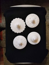 Milkglass Lids To Candy Dishes. 3 Styles.