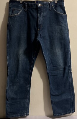 Wrangler Jeans 47MWZ Mens 40x30 blue Regular Fit Straight Denim dark wash