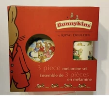 BUNNYKINS by ROYAL DOULTON 3 PIECE MELAMINE SET  NEW IN BOX