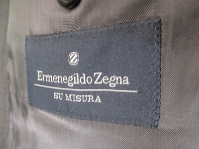 Ermenegildo Zegna Su Misura Mens Grey Stripe 3 Btn Wool Suit