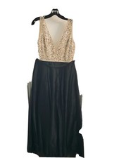  formal evening Champaign & Black dress size 10 