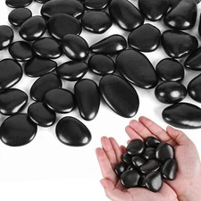 Polished Black Pebbles for Aquariums Planters and Landscaping