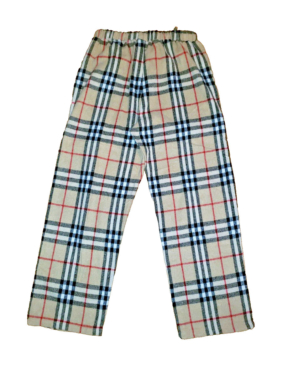 Men's Draco Collection Pajama Pants Lounge Sleep Tan plaid size