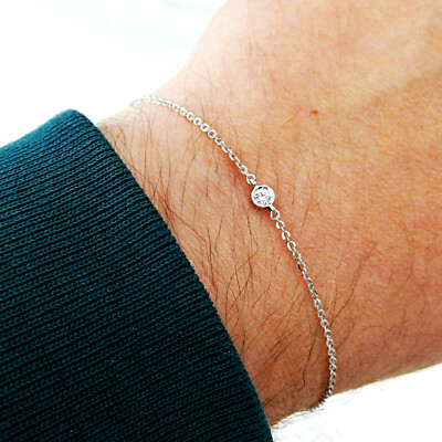 Bracciale Uomo Oro Bianco 18 kt 750 Diamante Bianco Naturale - Main Image