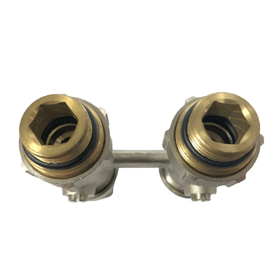 Hahnblock Durchgang Gerade 3/4" AG x 1/2" Eurokonus Heizkörper Anschluss - Bild 3 von 4
