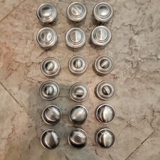 Cabinet Knobs Lot 18 Brushed Silver Round 1.25" Kitchen Drawer Pulls