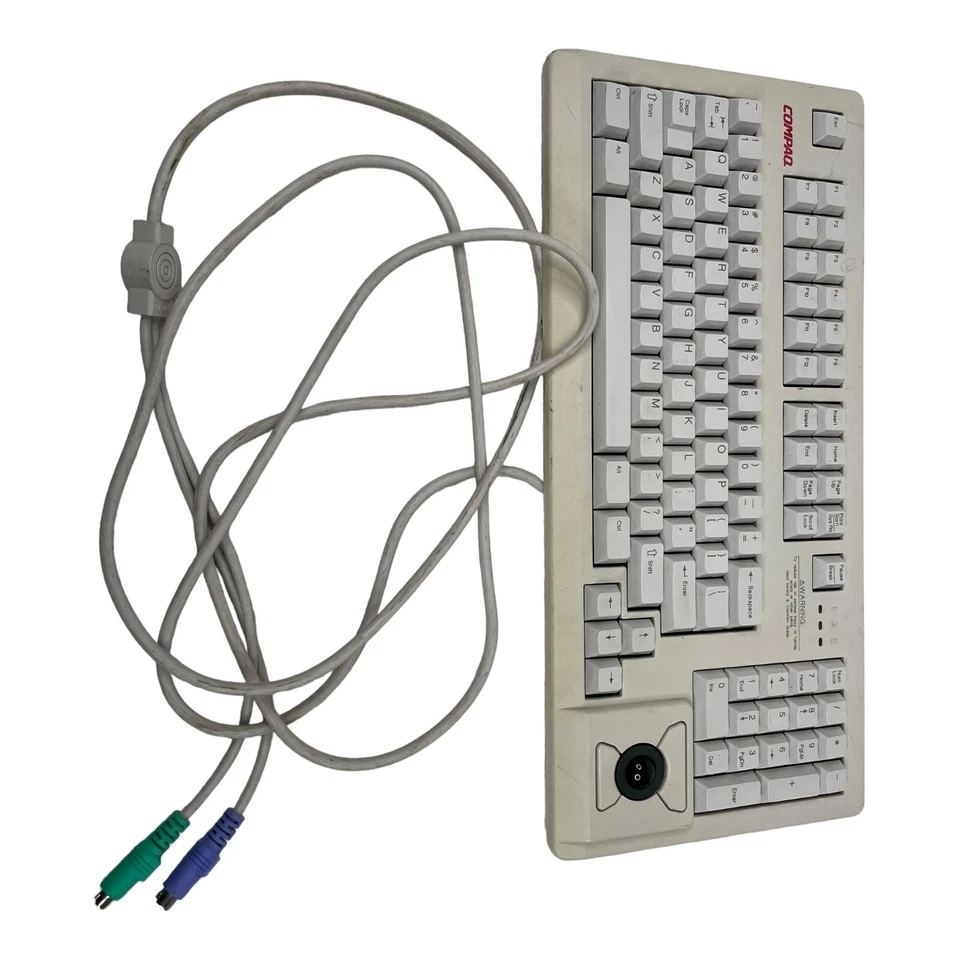 Compaq MX 11800 Mechanical PS2 Keyboard w/ Integrated Trackball Mouse Used  - Image 2 of 4